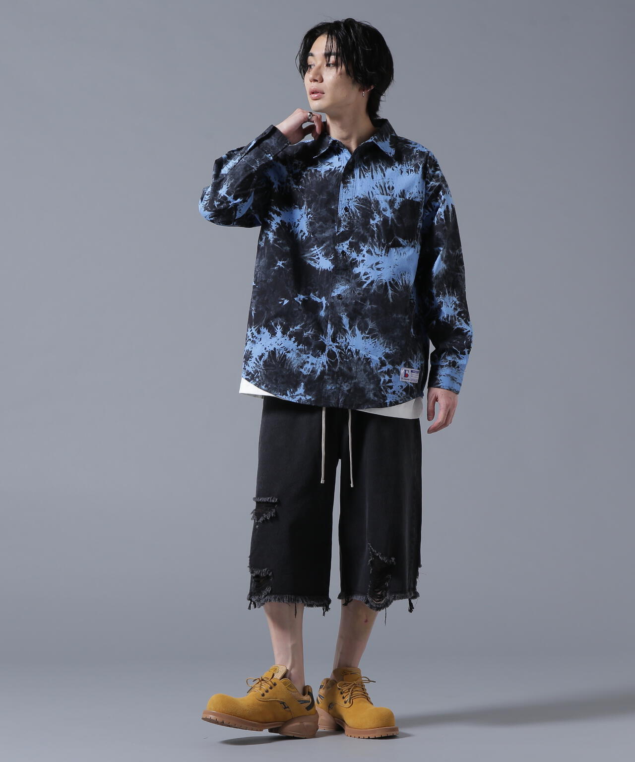 【WEB&DEPOT限定】DankeSchon/ダンケシェーン/DESTROY DENIM SHORTS