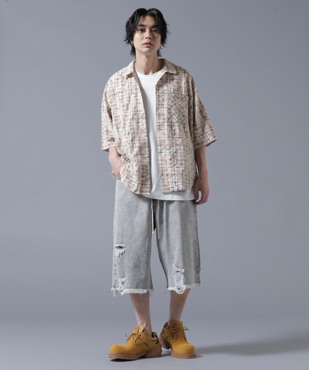 【WEB&DEPOT限定】DankeSchon/ダンケシェーン/DESTROY DENIM SHORTS