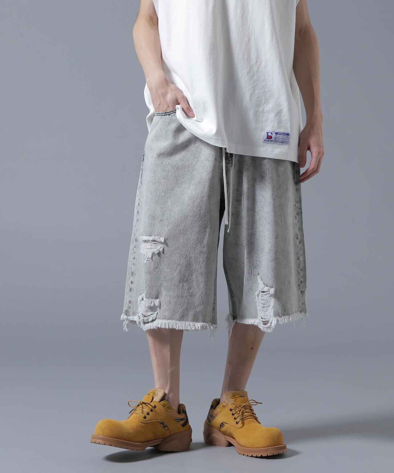 【WEB&DEPOT限定】DankeSchon/ダンケシェーン/DESTROY DENIM SHORTS