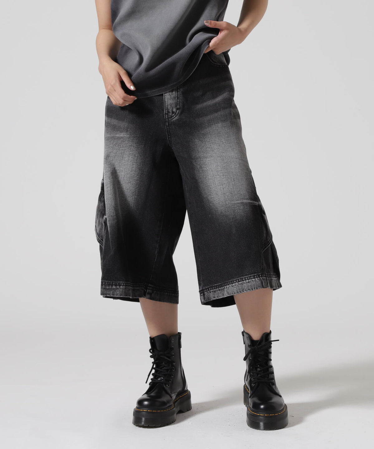 BLR/ビーエルアール/C CARGO BERMUDA W DENIM PANTS