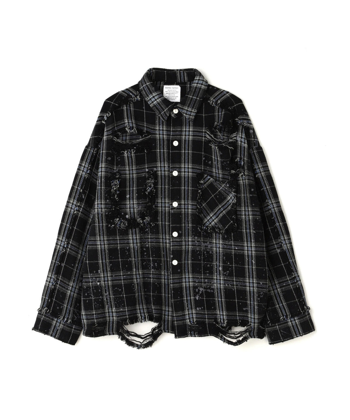 DankeSchon/ダンケシェーン/PIGMENT DAMAGE FLANNEL CHECK LONG SLEEVE SHIRTS