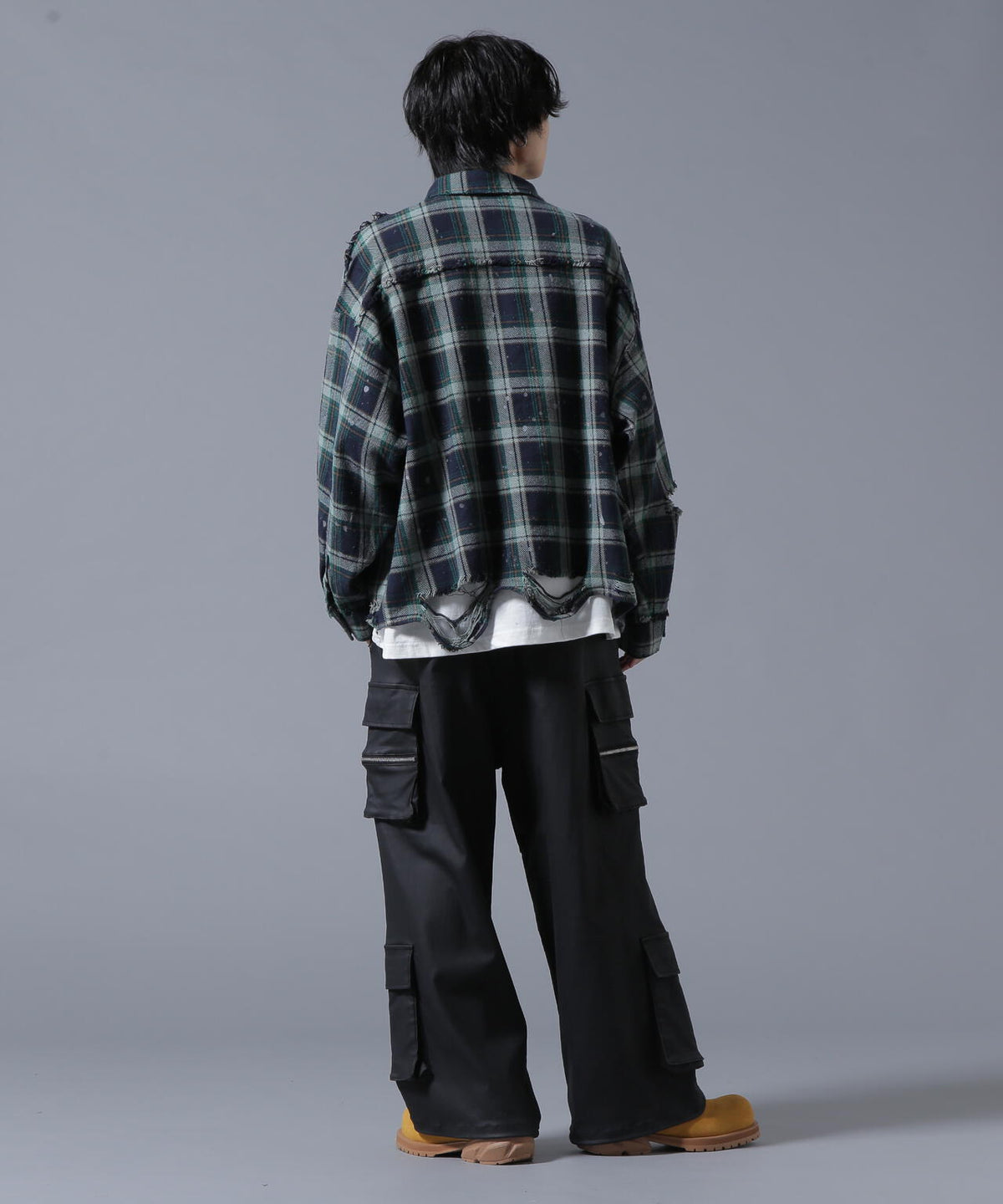 DankeSchon/ダンケシェーン/PIGMENT DAMAGE FLANNEL CHECK LONG SLEEVE SHIRTS