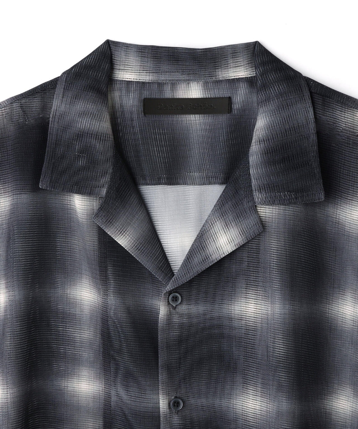 DankrSchon/ダンケシェーン/OMBRE CHECK MESH LONG SLEEVE SHIRT