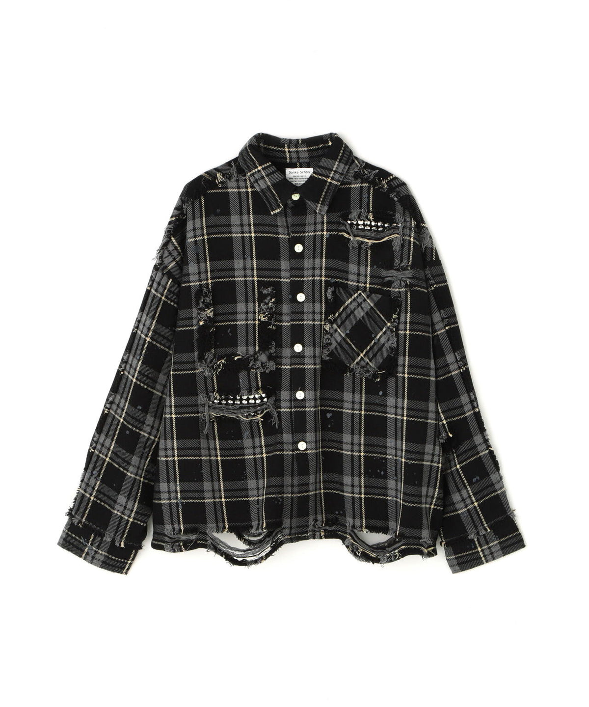 DankeSchon/ダンケシェーン/STUDS FLANNEL CHECK L/S SHIRTS