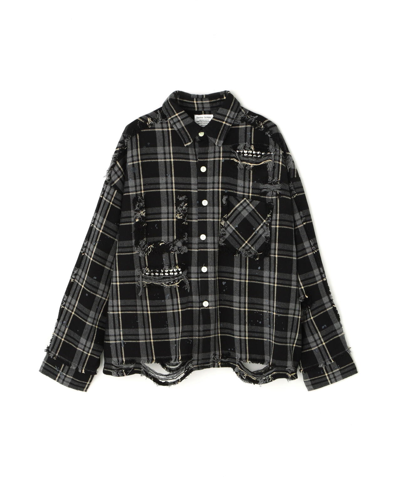 DankeSchon/ダンケシェーン/STUDS FLANNEL CHECK L/S SHIRTS