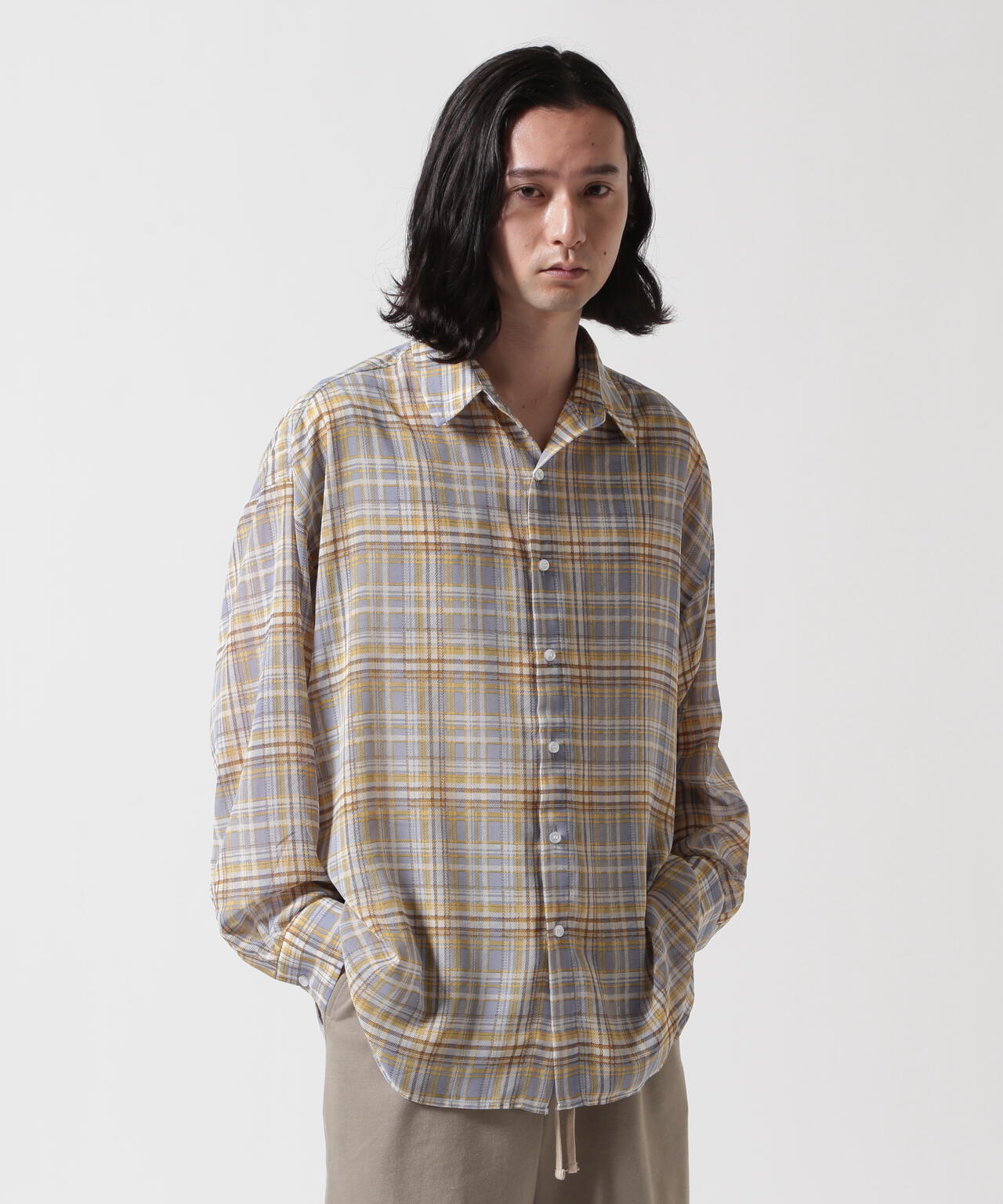 WHITELAND/ホワイトランド/CHIFFON CHECK SHIRT