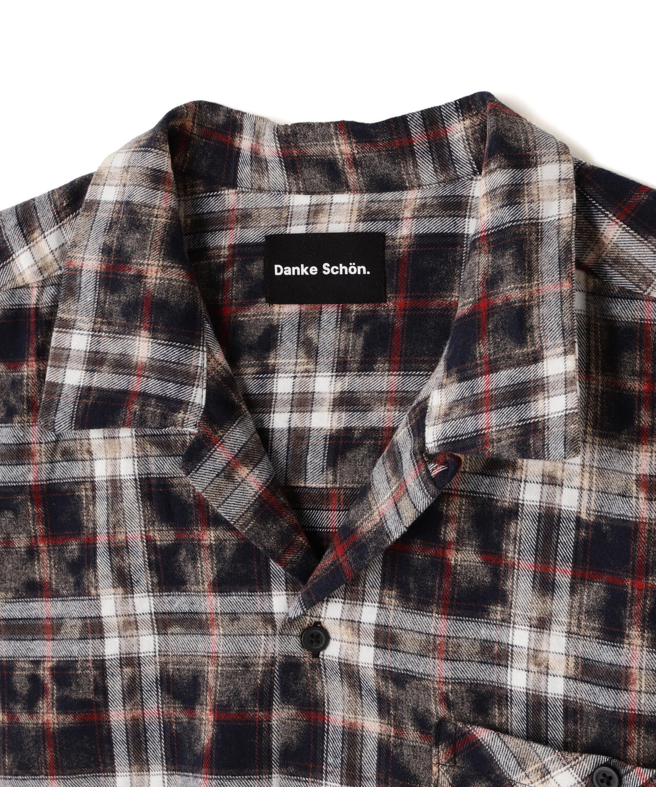 【WEB&DEPOT限定】DankeSchon/ダンケシェーン/BLEACH CHECK OPEN COLLER SHIRTS