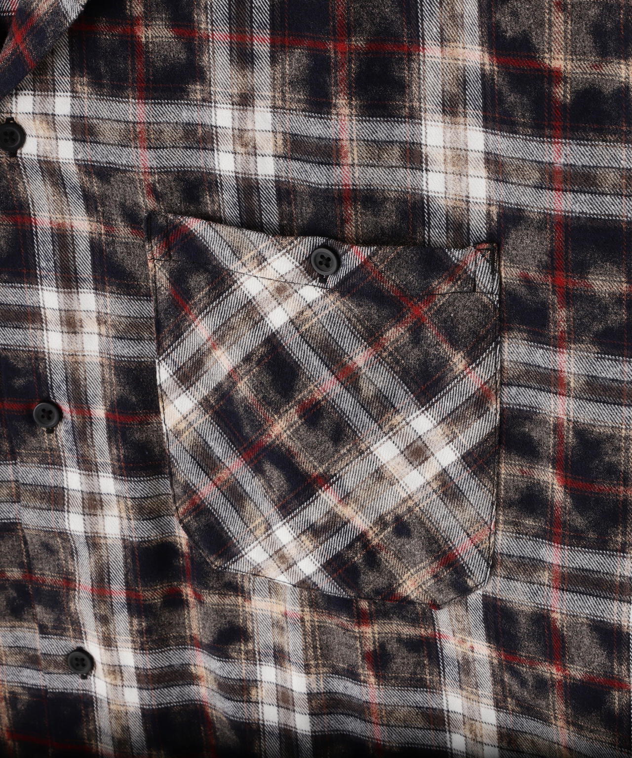 【WEB&DEPOT限定】DankeSchon/ダンケシェーン/BLEACH CHECK OPEN COLLER SHIRTS