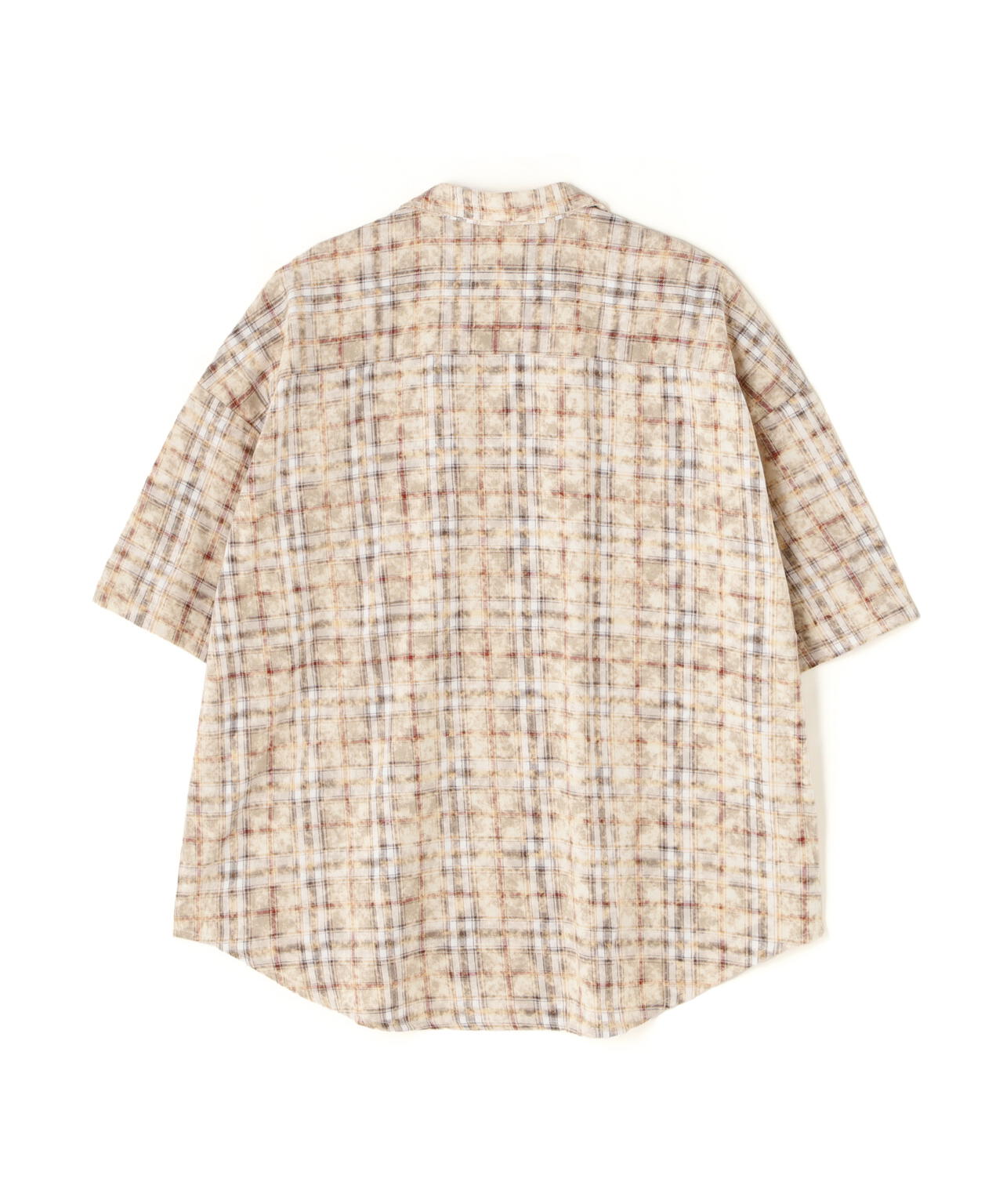 【WEB&DEPOT限定】DankeSchon/ダンケシェーン/BLEACH CHECK OPEN COLLER SHIRTS