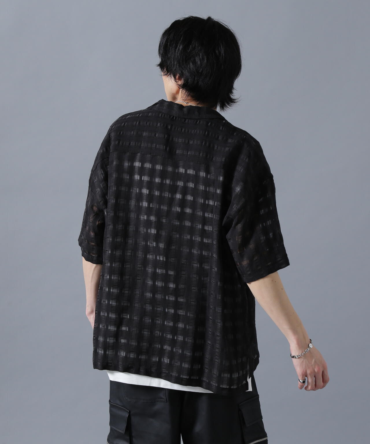 DankeSchon/ダンケシェーン/SHEER CHECK JACQUARED S/S SHIRTS