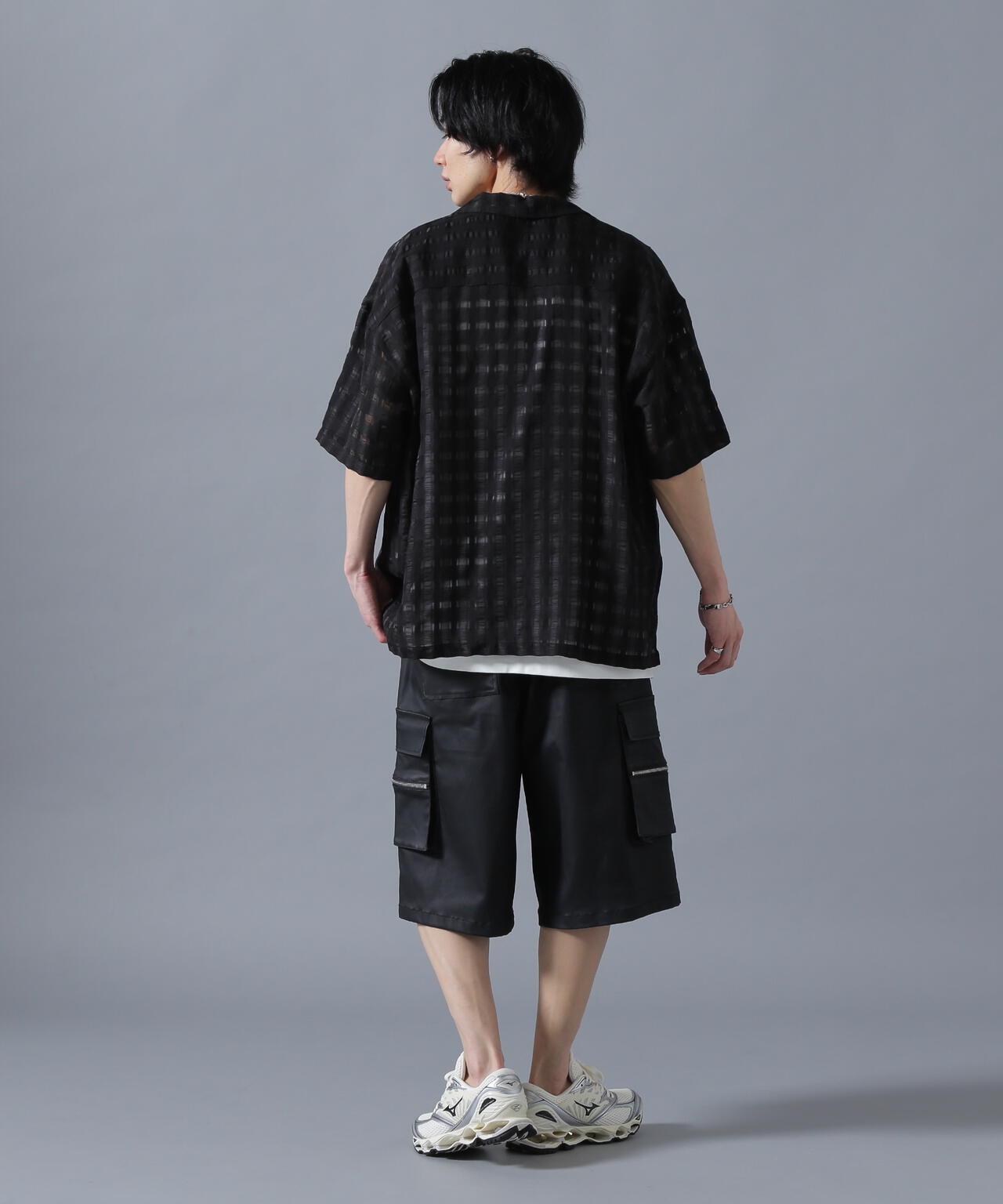 DankeSchon/ダンケシェーン/SHEER CHECK JACQUARED S/S SHIRTS