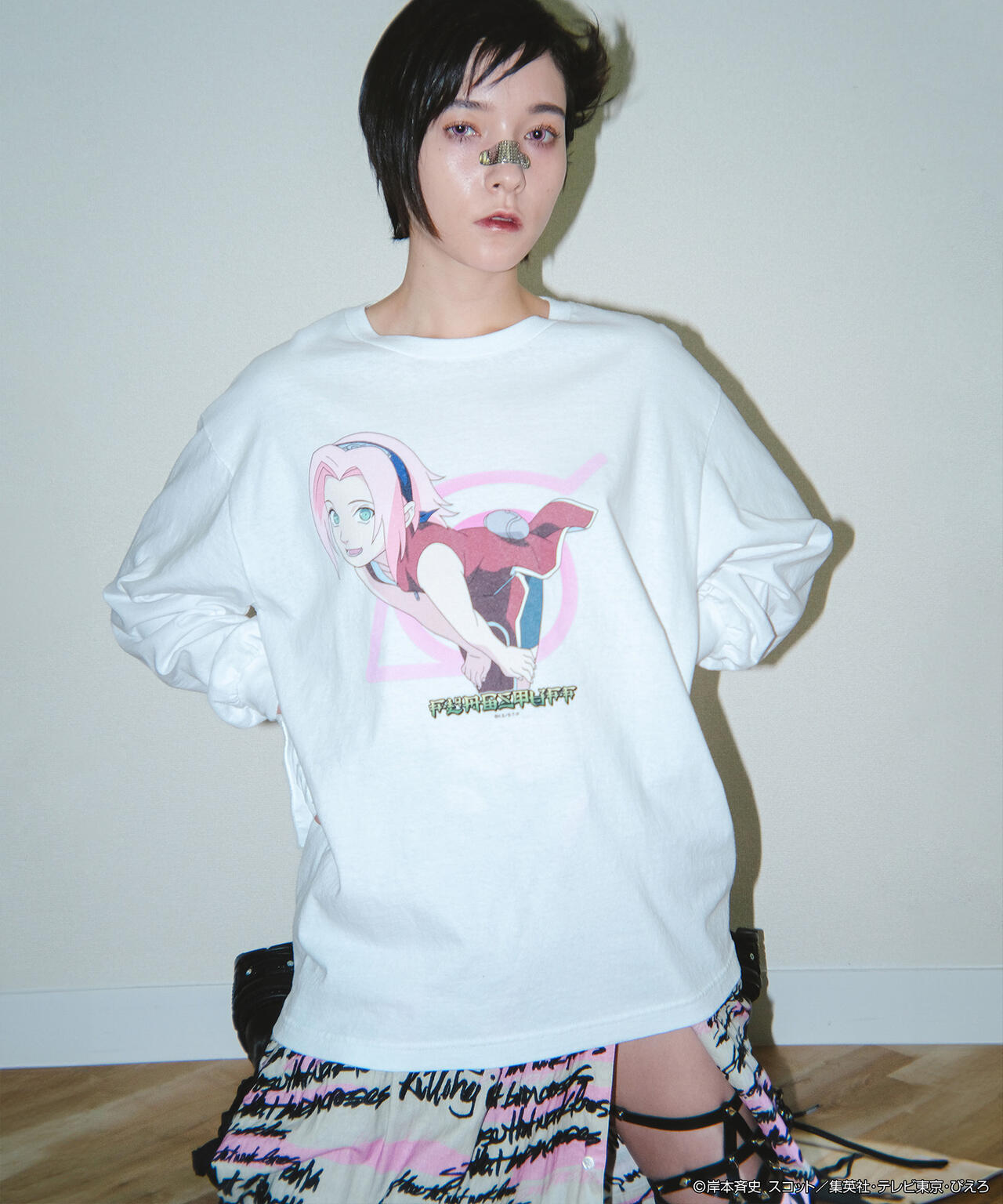 F-LAGSTUF-F×NARUTO-ナルト-/フラグスタフ×ナルト/”SAKURA” L/S TEE