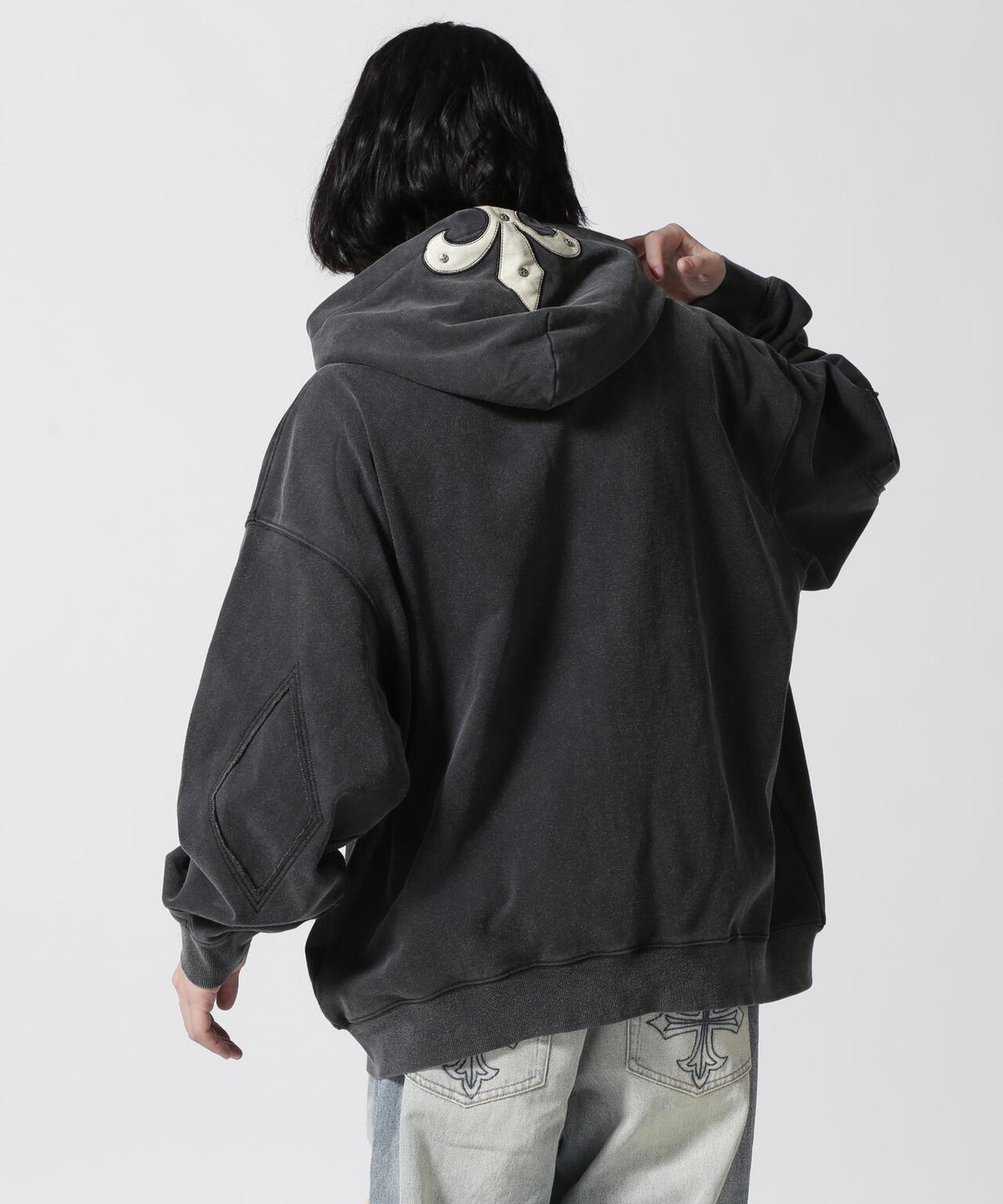 SUPPLIER/【LHP EXCLUSIVE】FLEUR LEATHER PATCH ZIP HOODIE