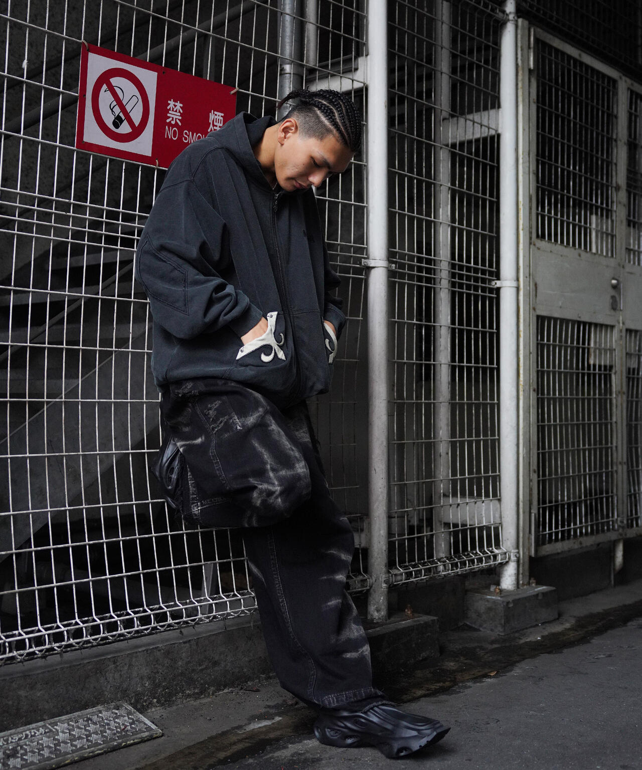 SUPPLIER/【LHP EXCLUSIVE】FLEUR LEATHER PATCH ZIP HOODIE