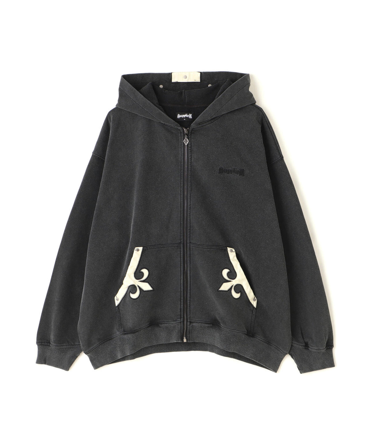 SUPPLIER/【LHP EXCLUSIVE】FLEUR LEATHER PATCH ZIP HOODIE