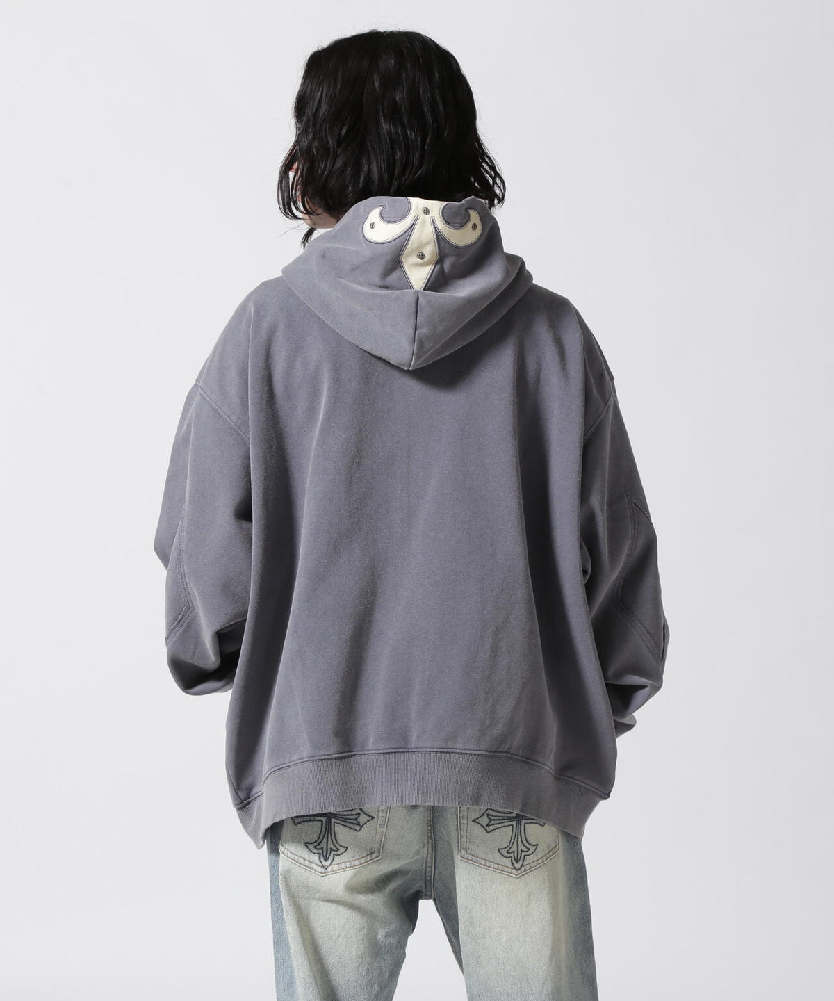 SUPPLIER/【LHP EXCLUSIVE】FLEUR LEATHER PATCH ZIP HOODIE