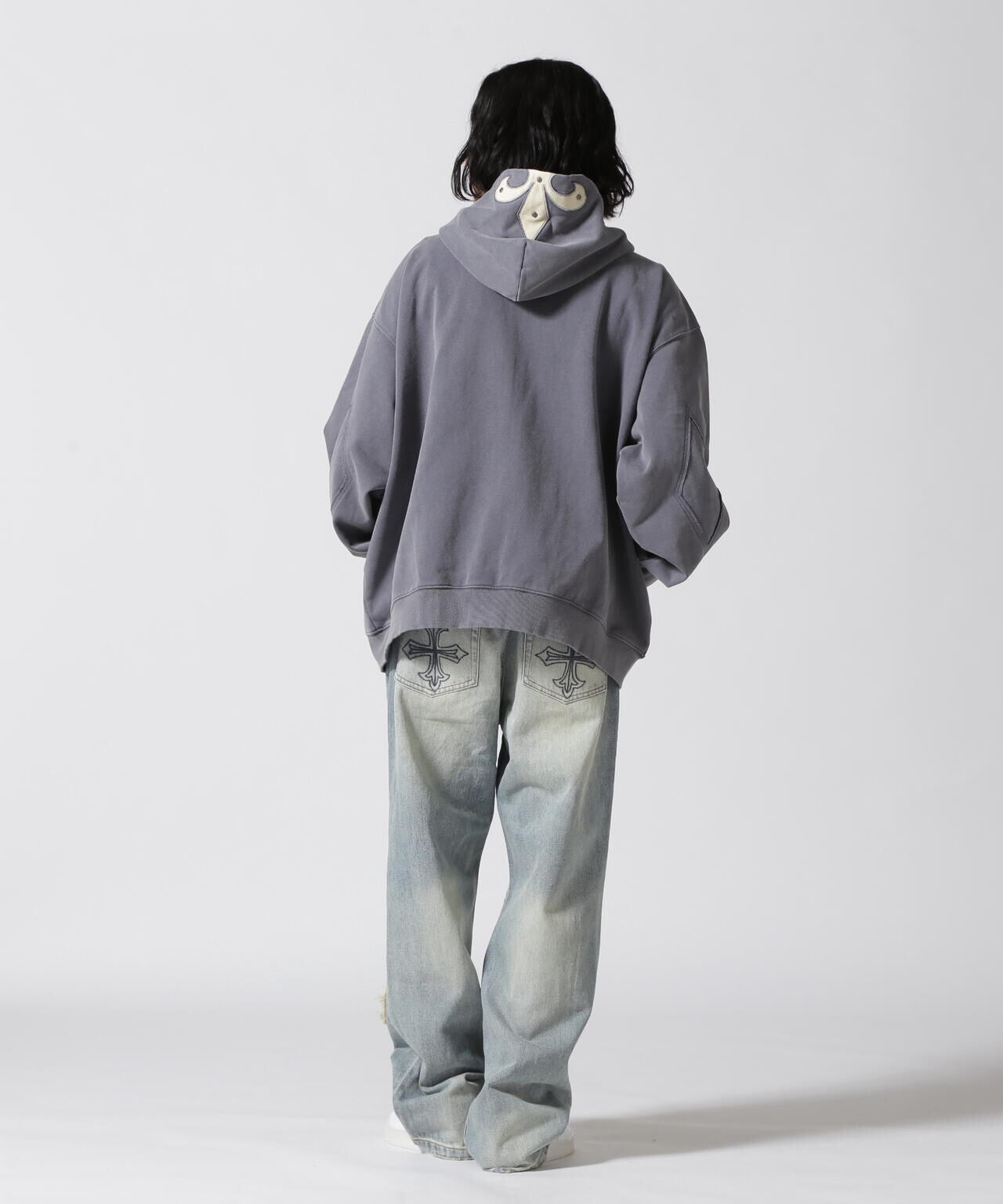 SUPPLIER/【LHP EXCLUSIVE】FLEUR LEATHER PATCH ZIP HOODIE