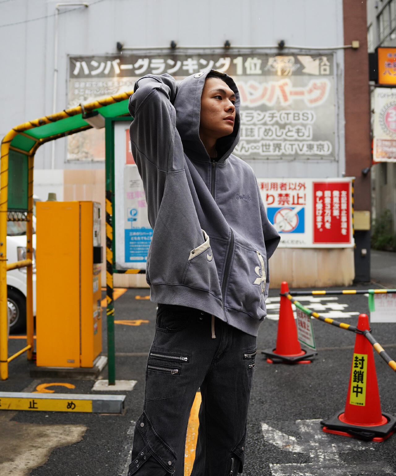 SUPPLIER/【LHP EXCLUSIVE】FLEUR LEATHER PATCH ZIP HOODIE