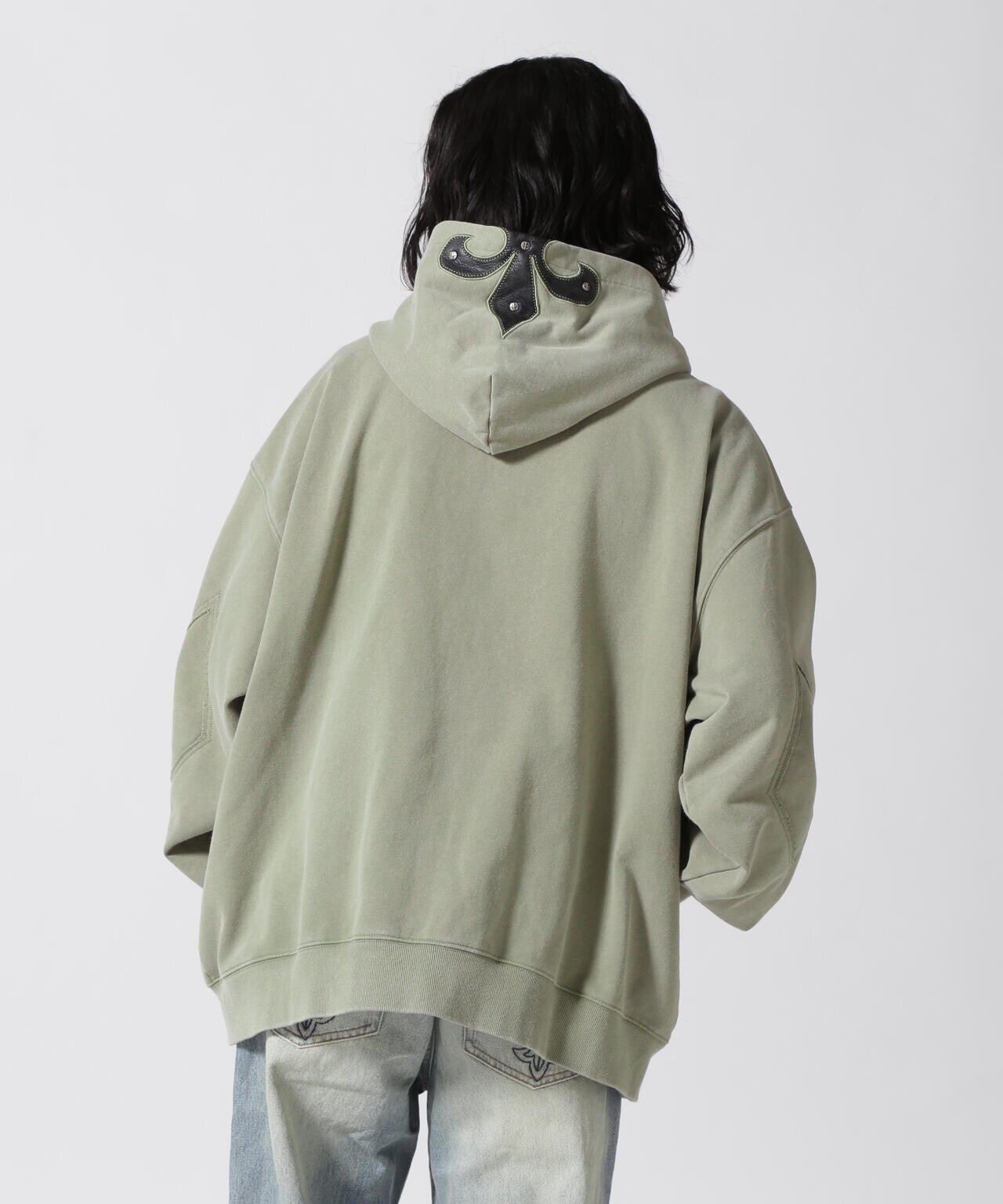 SUPPLIER/【LHP EXCLUSIVE】FLEUR LEATHER PATCH ZIP HOODIE