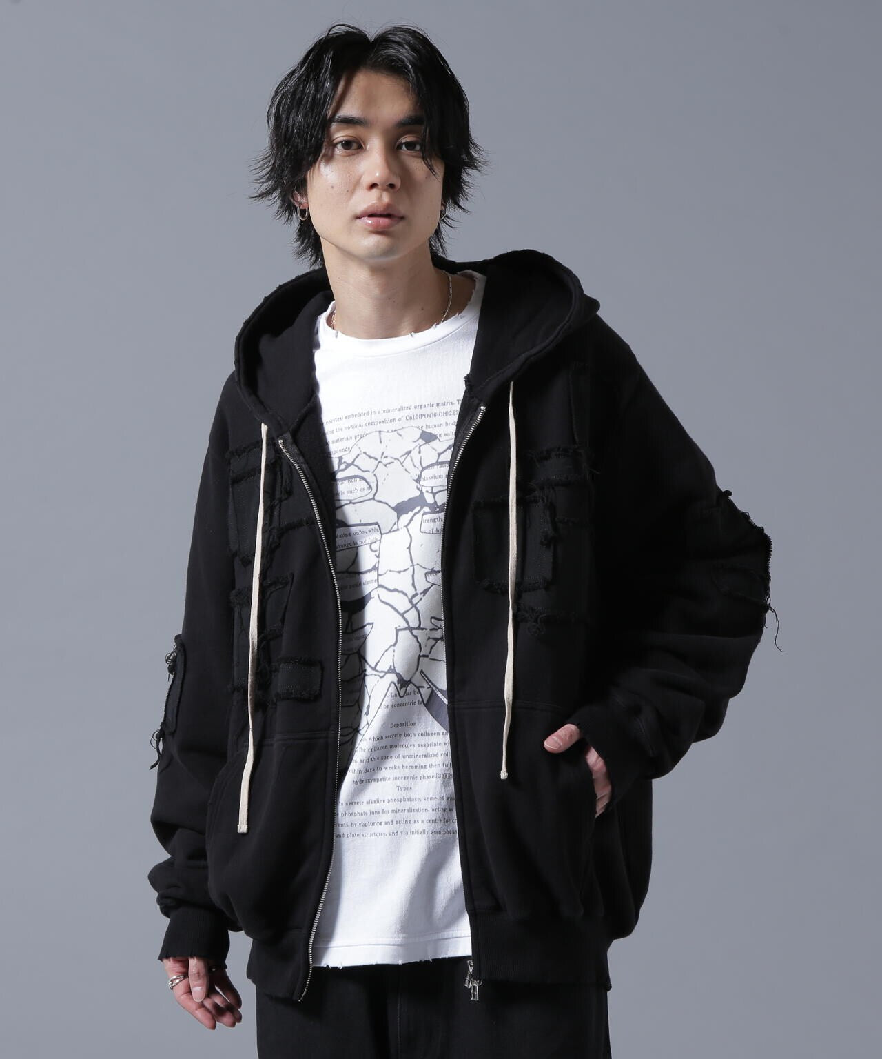 DankeSchon/ダンケシェーン/PATCHWORK ZIP HOODIE