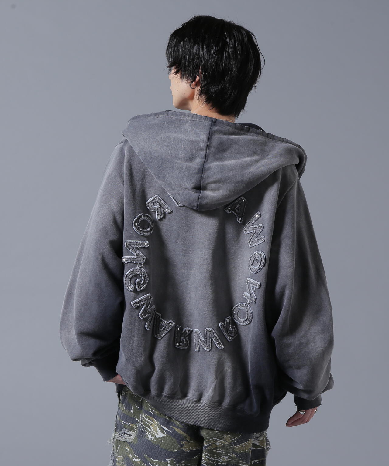 DankeSchon/ダンケシェーン/SPRAYED SWEAT ZIP HOODIE