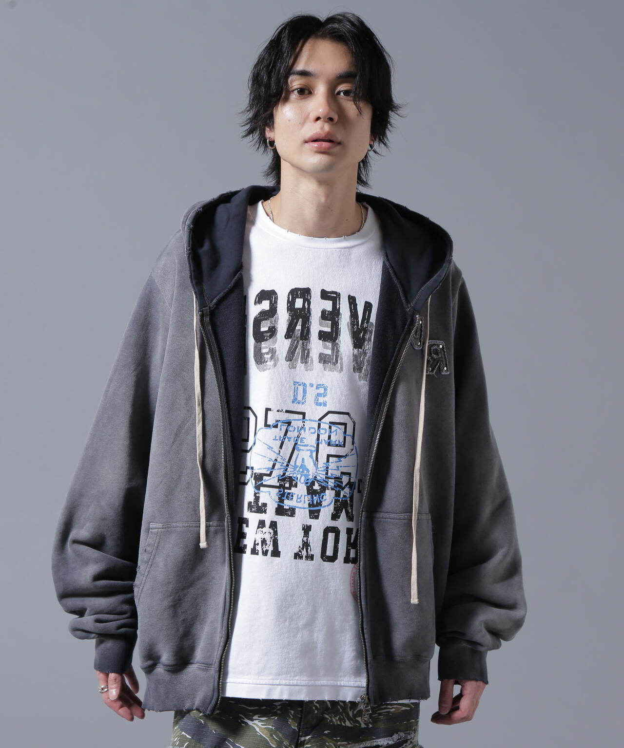DankeSchon/ダンケシェーン/SPRAYED SWEAT ZIP HOODIE