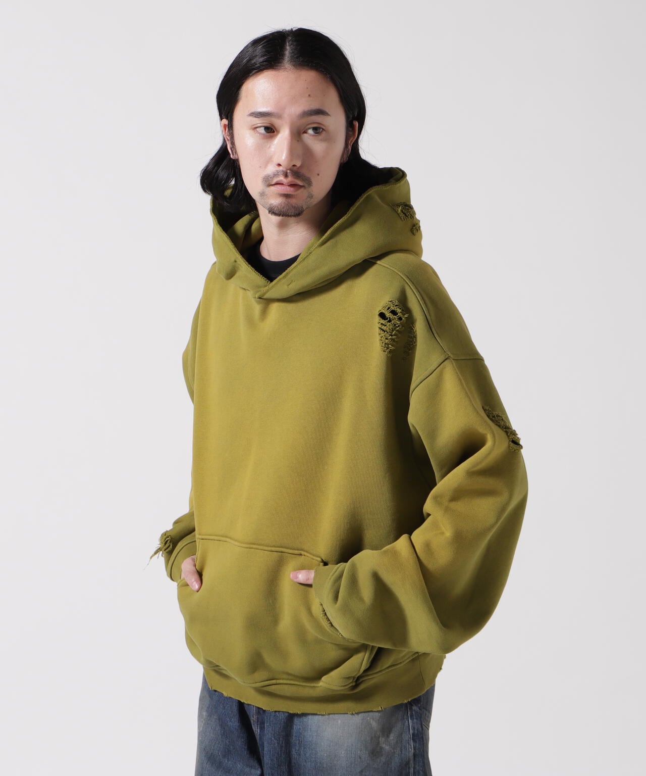 WHITELAND/ホワイトランド/VINTAGE DAMEGE HOODIE