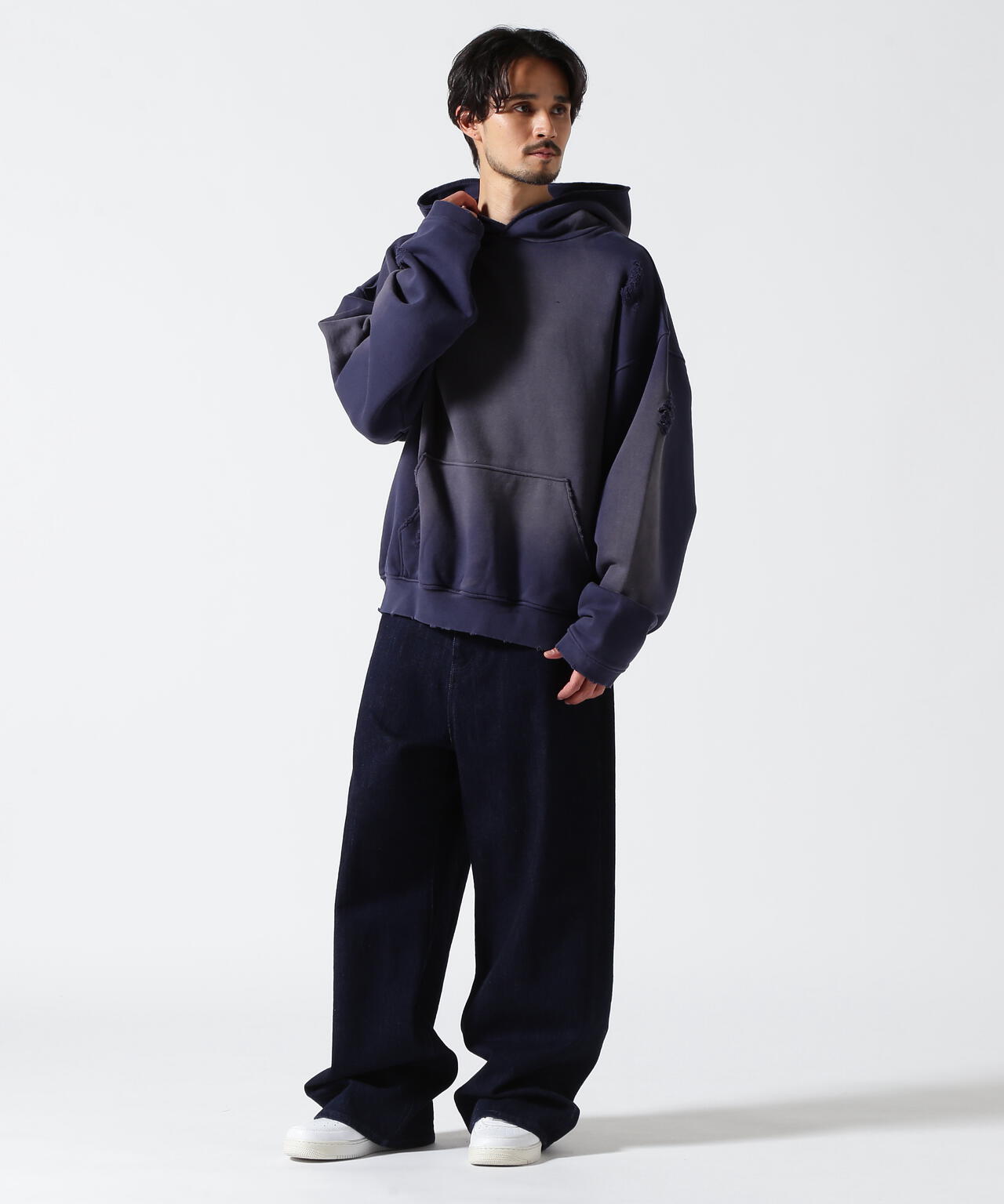 WHITELAND/ホワイトランド/VINTAGE DAMEGE HOODIE