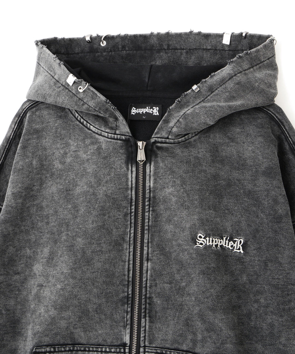 SUPPLIER/サプライヤー/【LHP EXCLUSIVE】VINTAGE WASH PIERCED ZIP HOODIE
