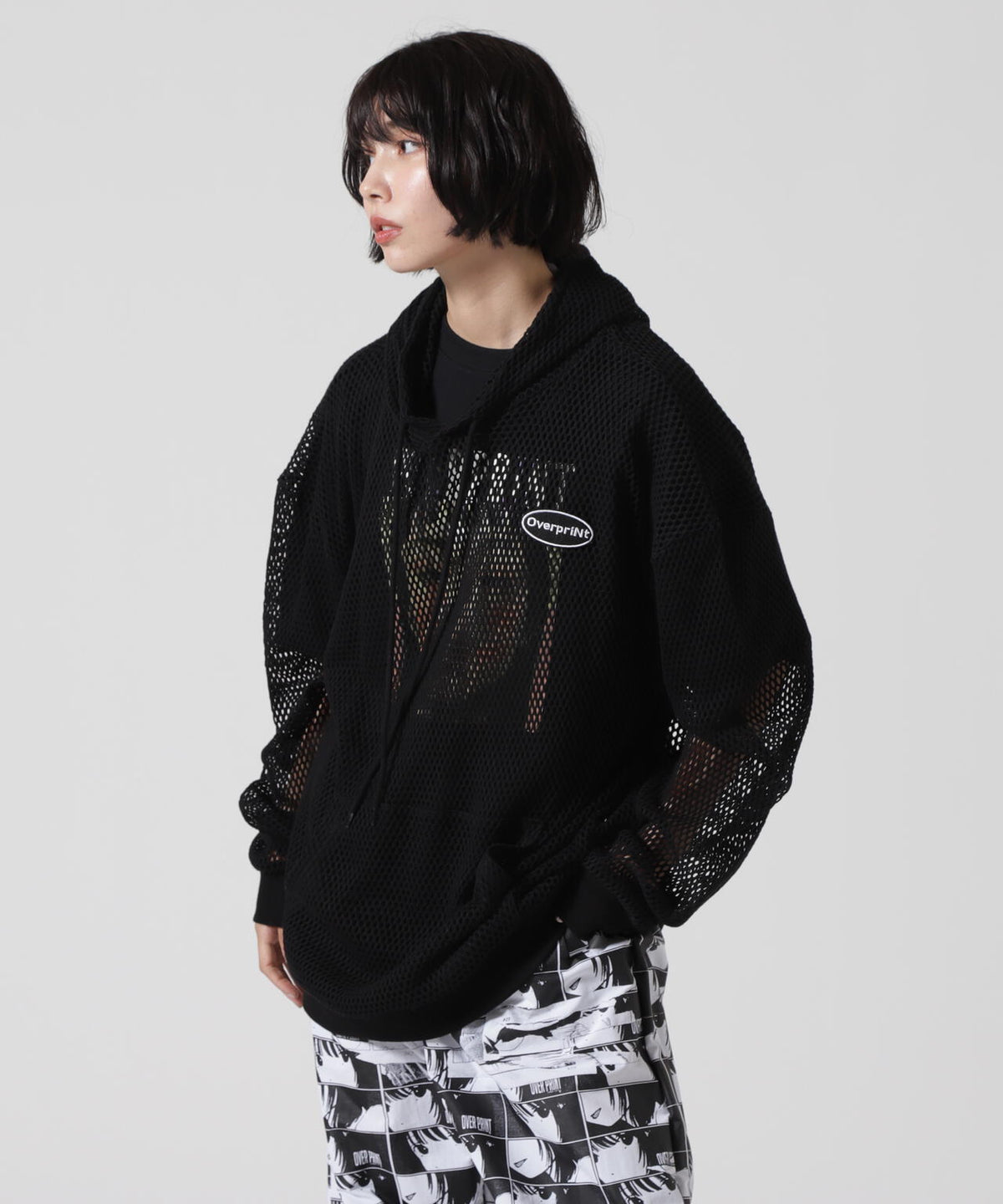 overprint/オーバープリント/MESH HOODIE