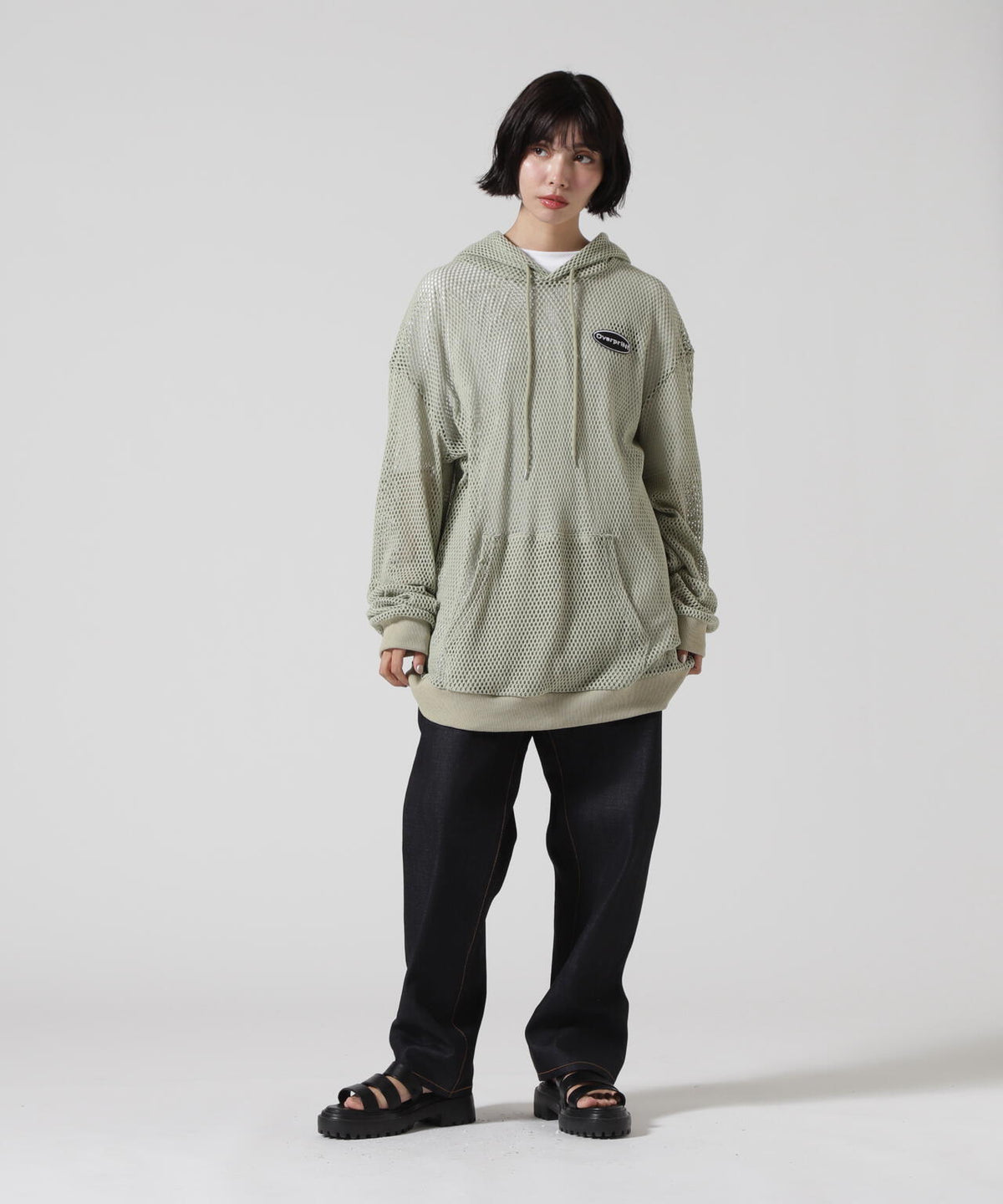 overprint/オーバープリント/MESH HOODIE