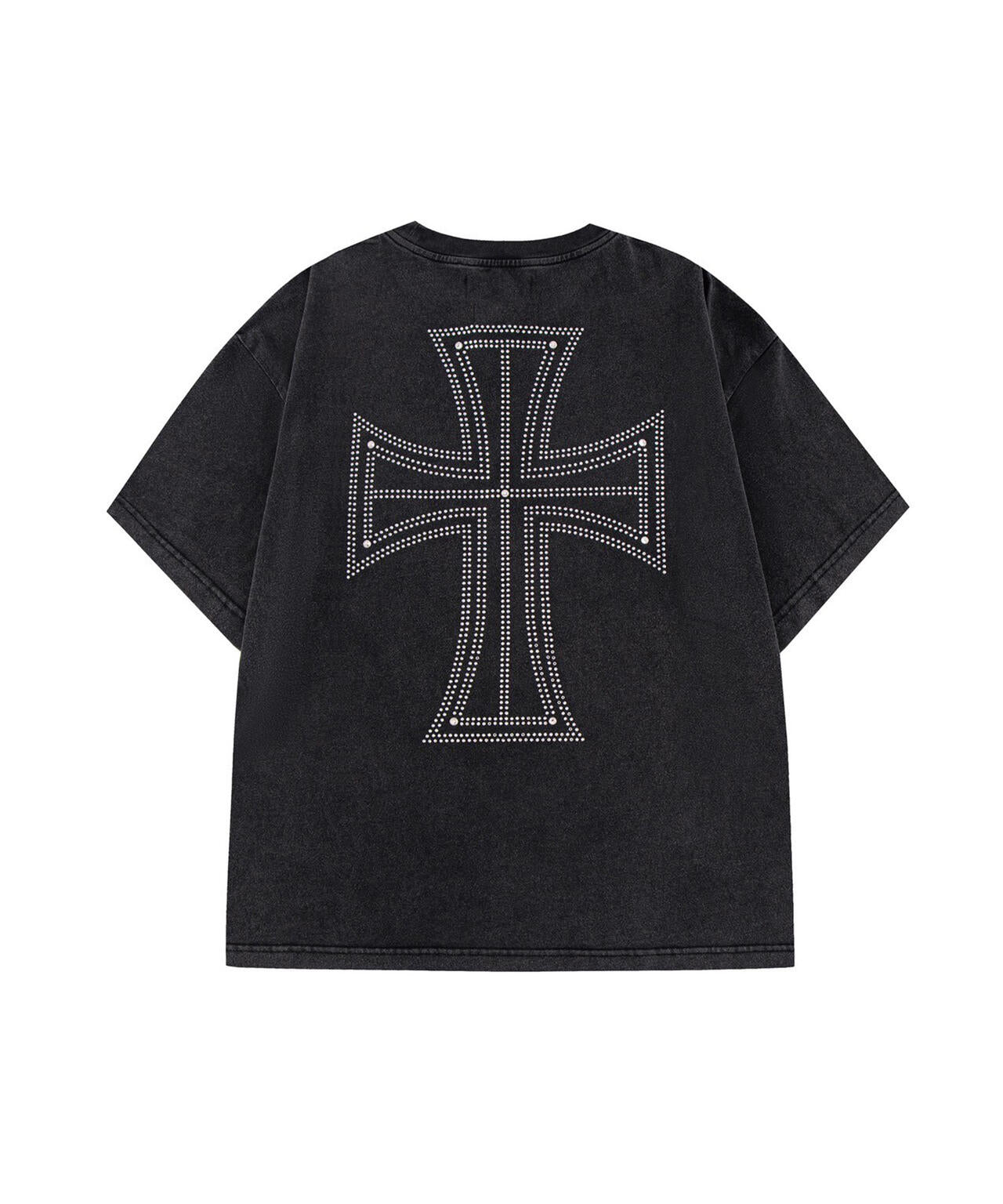 UNKNOWNLONDON/アンノウンロンドン/OUTLINE CROSS RHINESTONE T