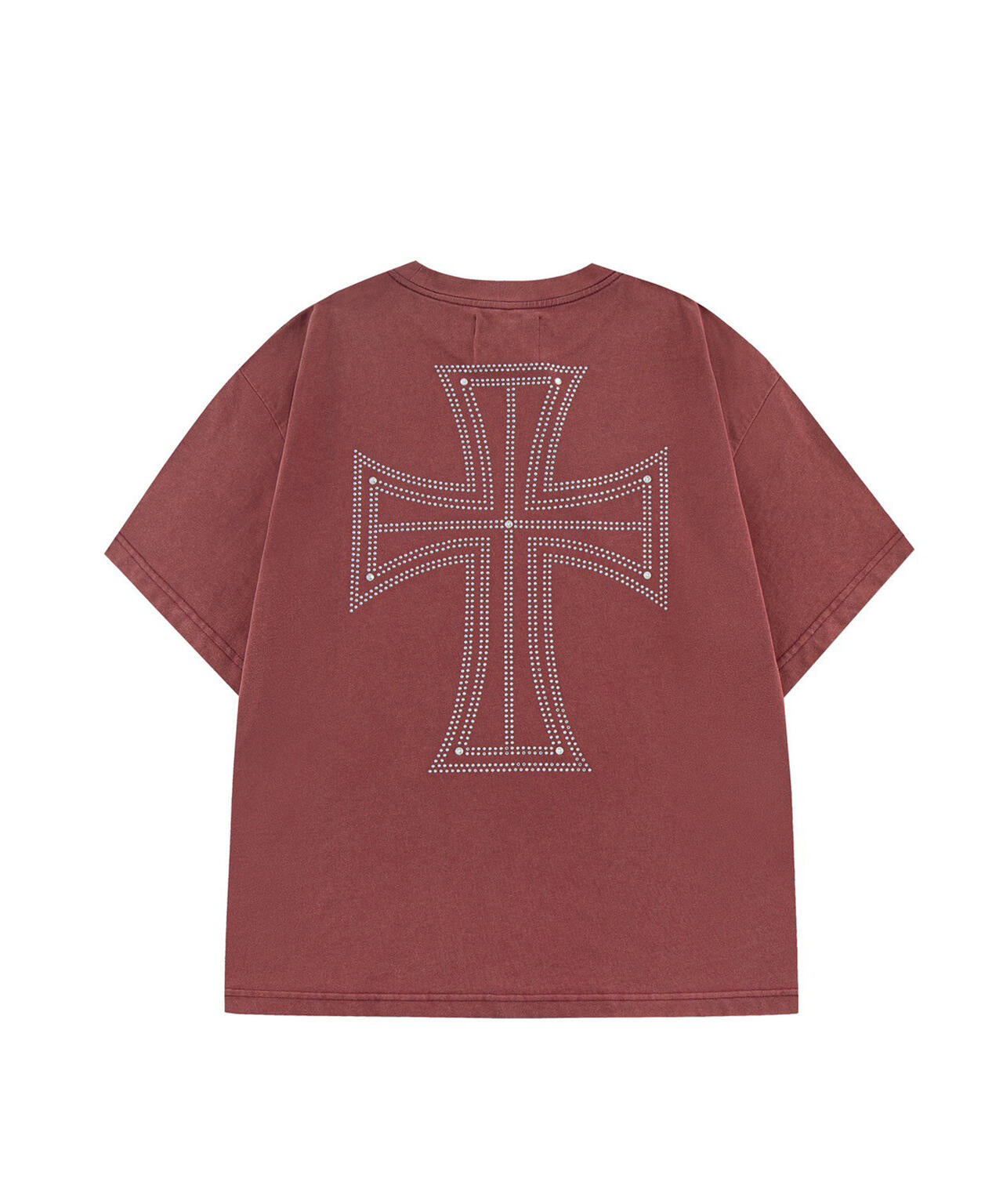 UNKNOWNLONDON/アンノウンロンドン/OUTLINE CROSS RHINESTONE T