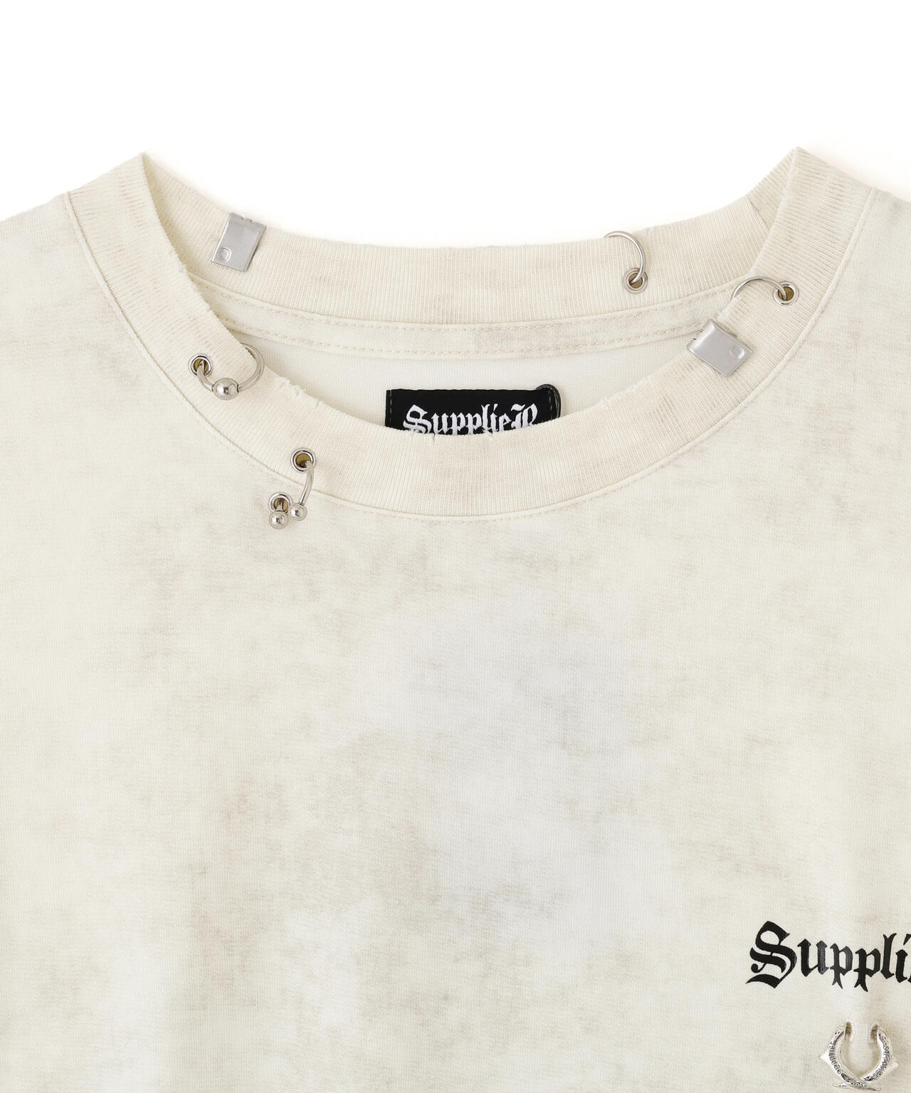 SUPPLIER/サプライヤー/【LHP EXCLUSIVE】DAMAGE PIERCED CROSS TEE