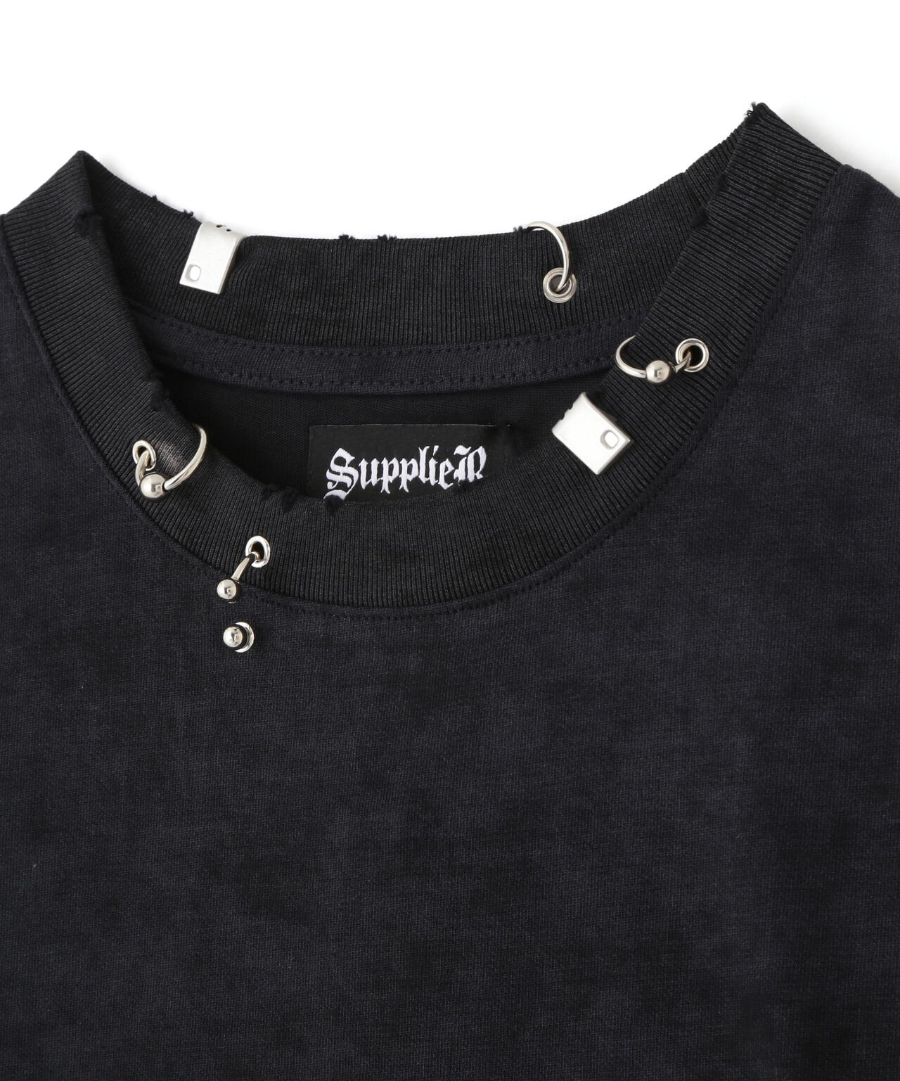 SUPPLIER/サプライヤー/【LHP EXCLUSIVE】DAMAGE PIERCED CROSS NOSLEEVE