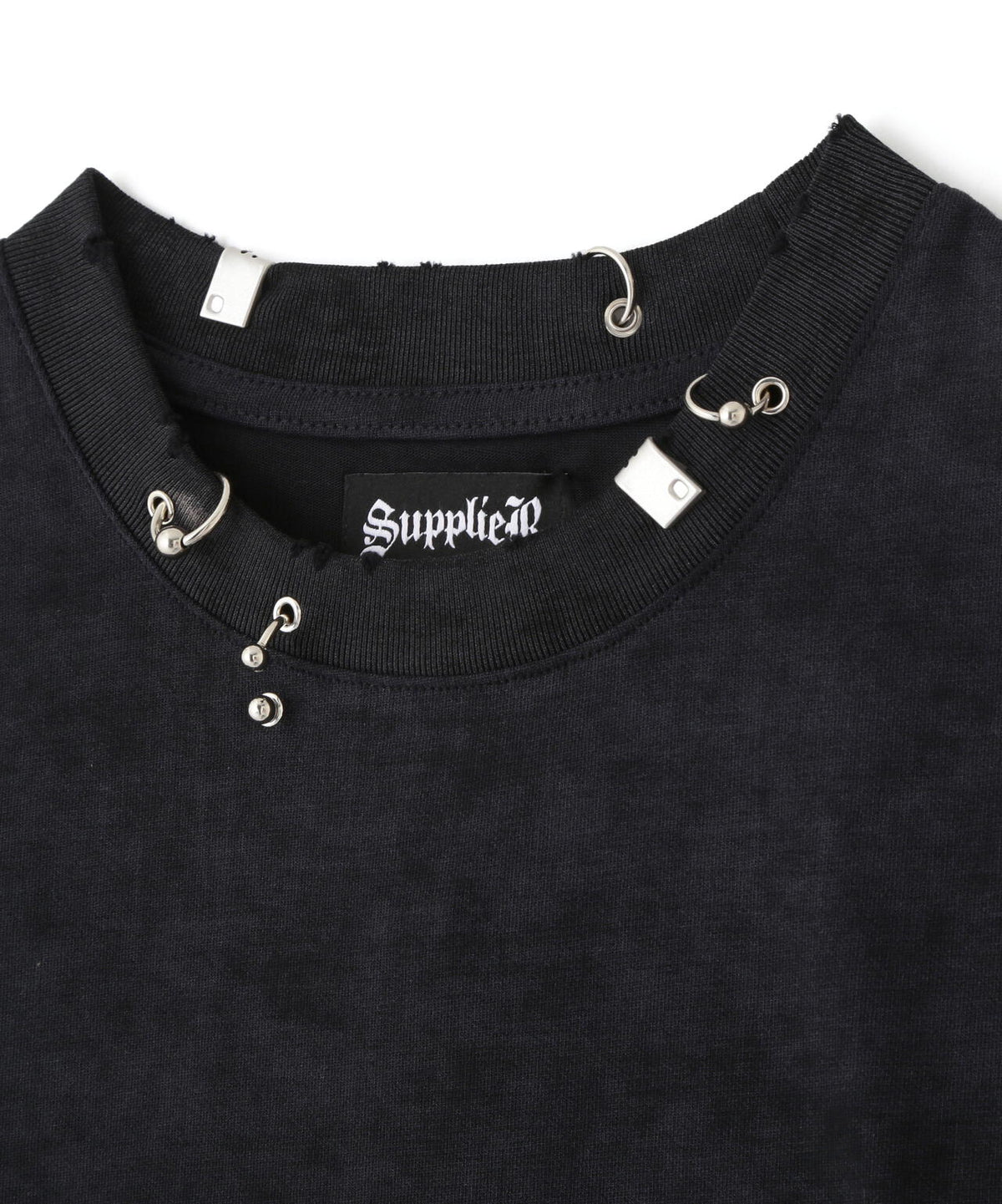 SUPPLIER/サプライヤー/【LHP EXCLUSIVE】DAMAGE PIERCED CROSS NOSLEEVE