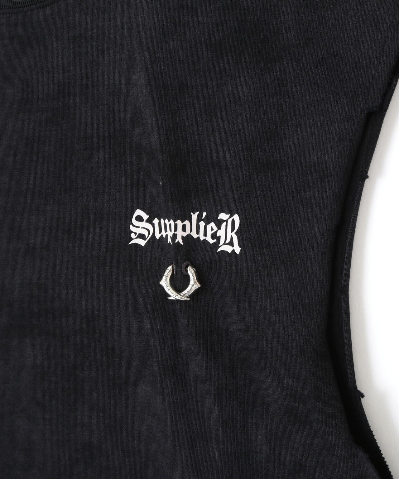 SUPPLIER/サプライヤー/【LHP EXCLUSIVE】DAMAGE PIERCED CROSS NOSLEEVE