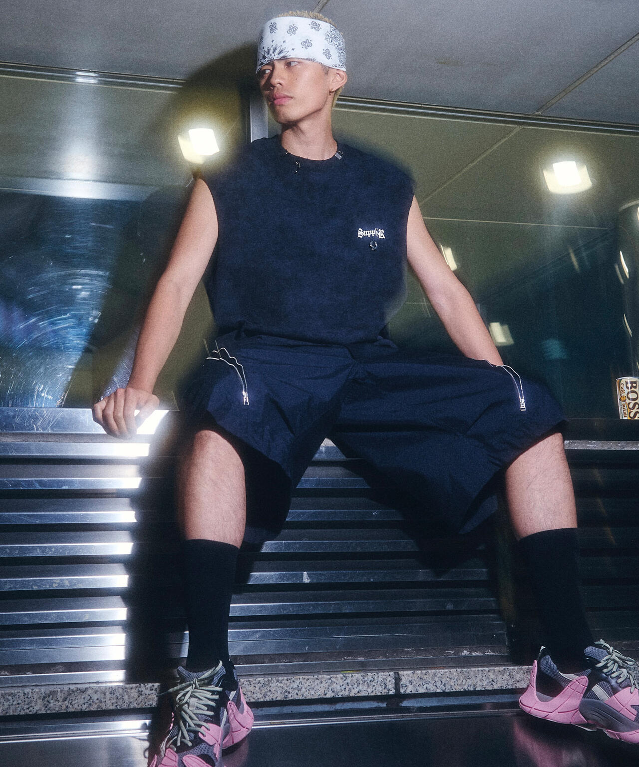 SUPPLIER/サプライヤー/【LHP EXCLUSIVE】DAMAGE PIERCED CROSS NOSLEEVE