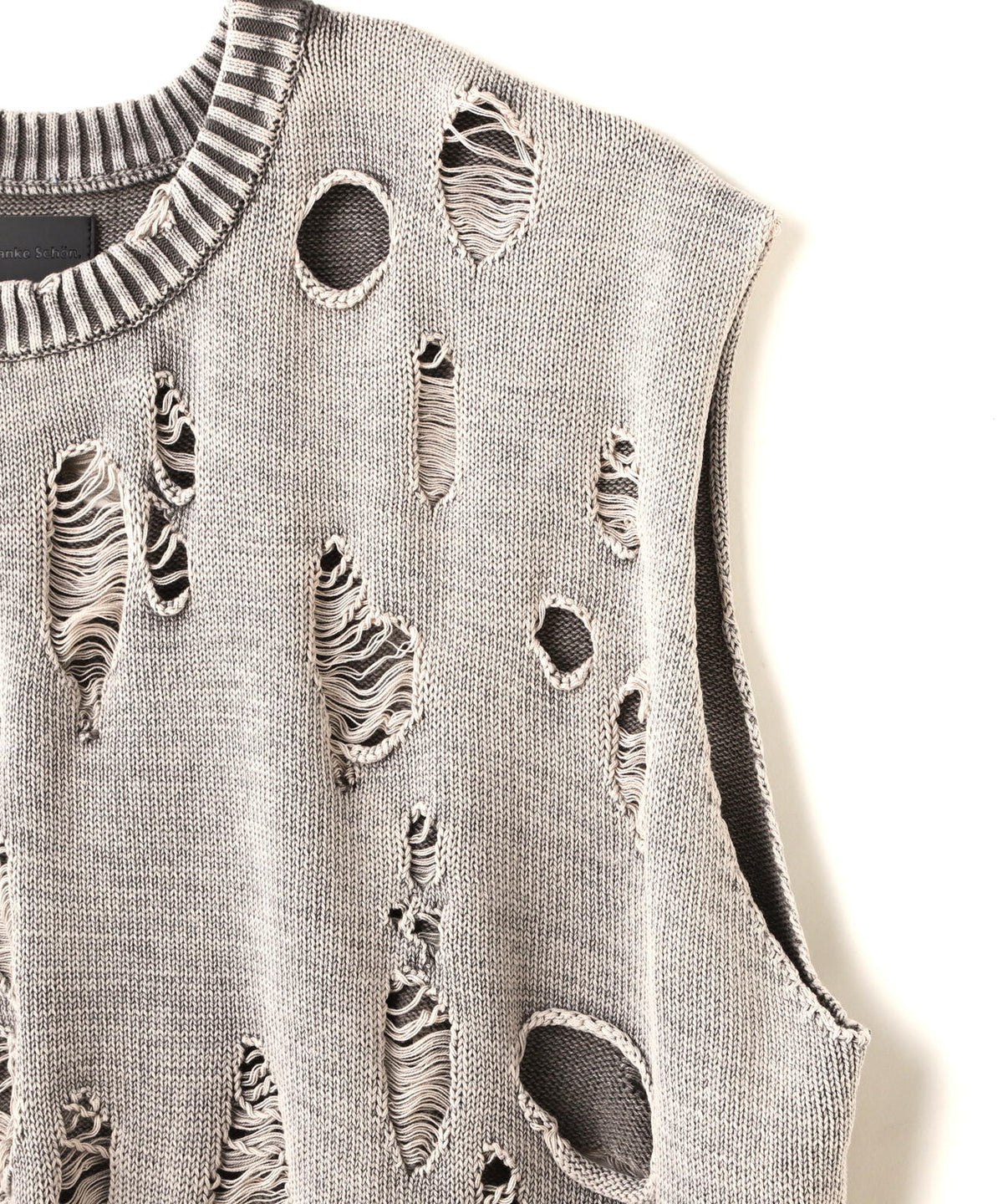 DankeSchon/ダンケシェーン/PIGMENT DAMAGE KNIT VEST