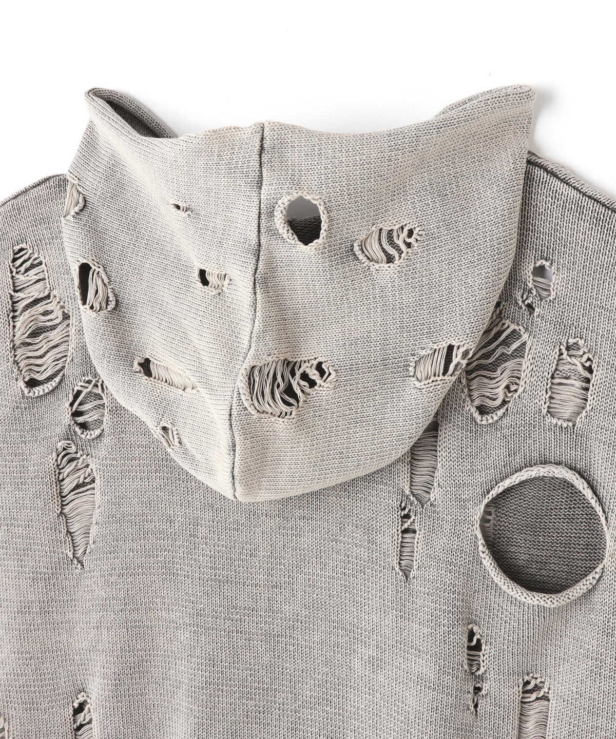 DankeSchon/ダンケシェーン/PIGMENT DAMAGE KNIT NOSLEEVE HOODIE
