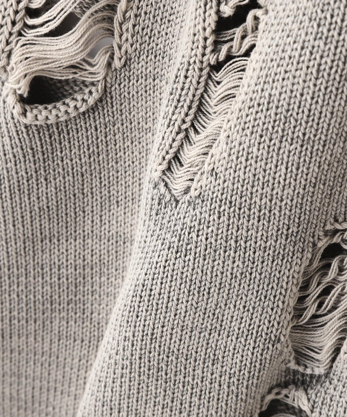 DankeSchon/ダンケシェーン/PIGMENT DAMAGE KNIT NOSLEEVE HOODIE