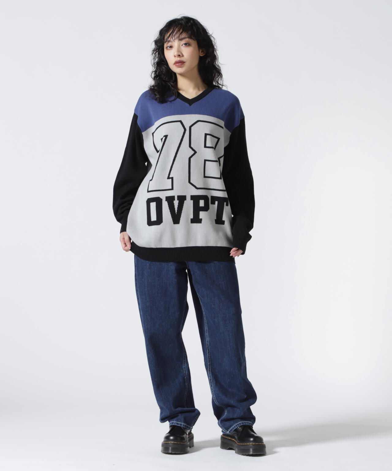 overprint/オーバープリント/78 V NECK COTTON KNIT