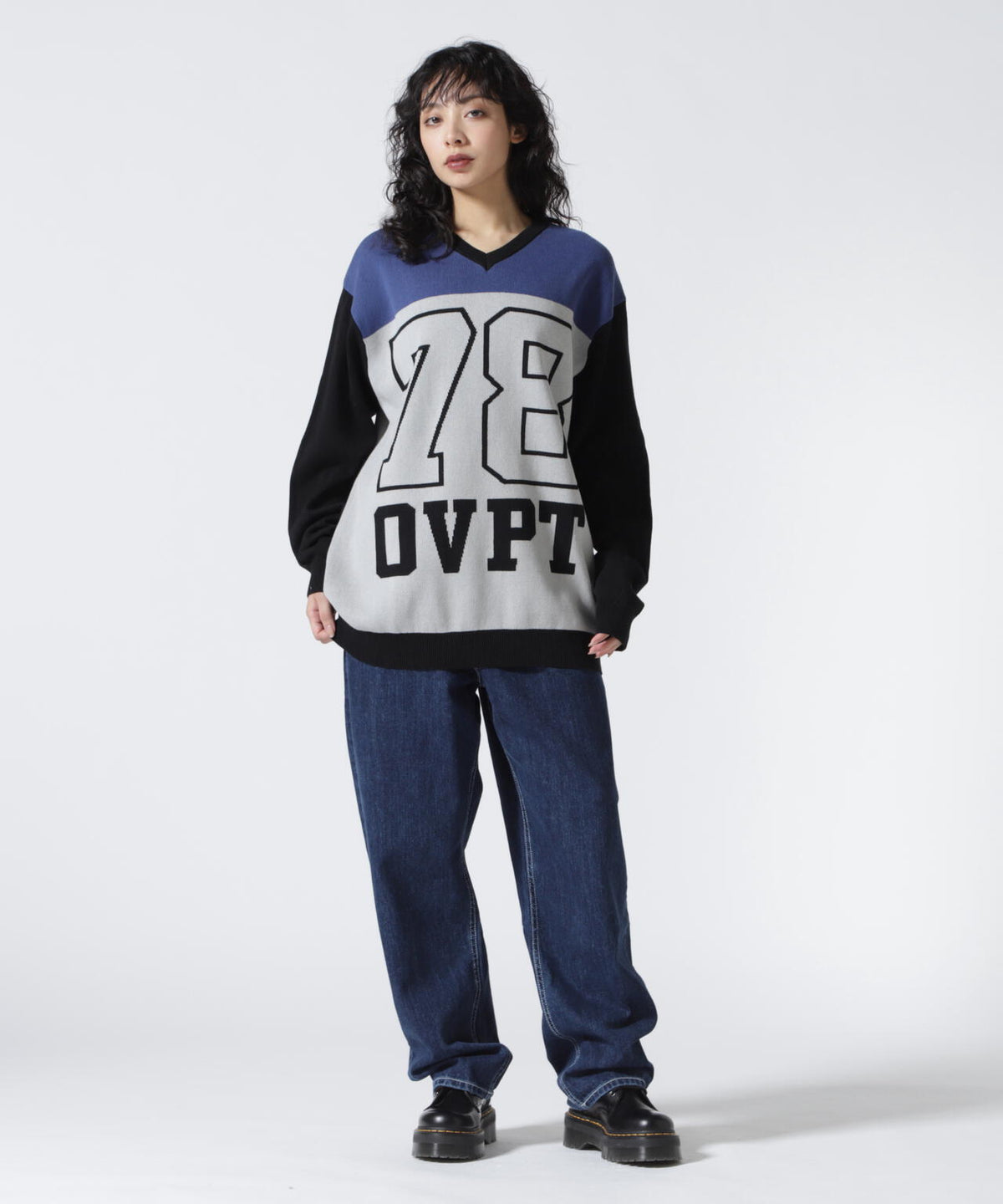 overprint/オーバープリント/78 V NECK COTTON KNIT