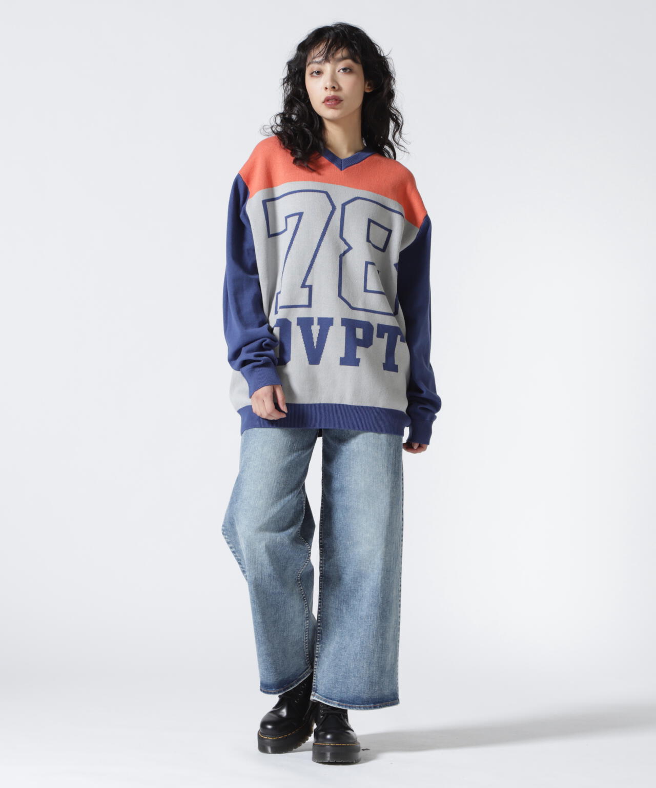 overprint/オーバープリント/78 V NECK COTTON KNIT