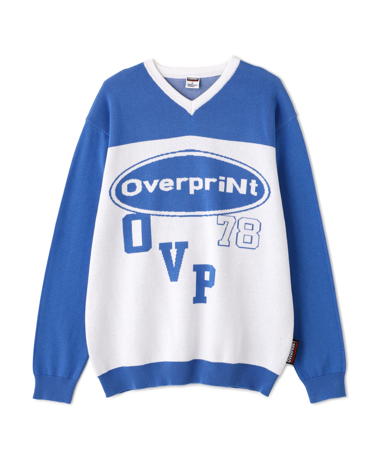 overprint/オーバープリント/OVAL V NECK COTTON KNIT