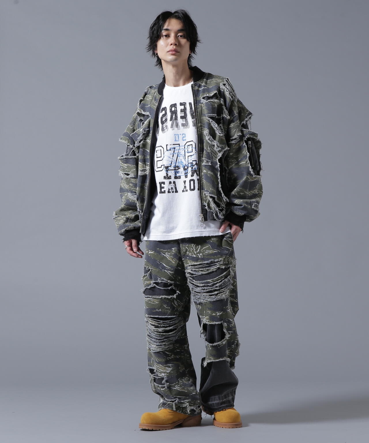 DankeSchon/ダンケシェーン/LAYER RIPSTOP CAMO&DENIM MA-1