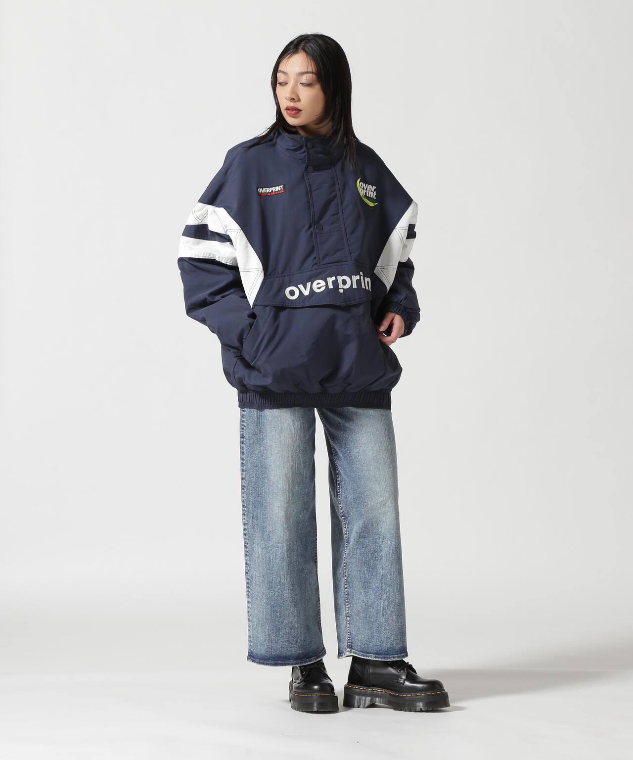 overprint/オーバープリント/HALF ZIP STADIUM JACKET