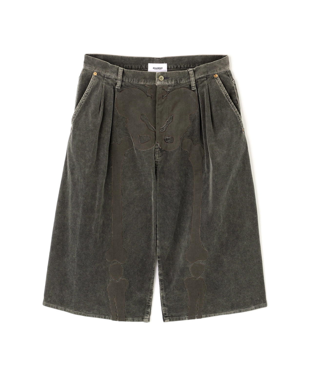 doublet/ダブレット/BONE APPLIQUE CORDUROY CROPPED PANTS