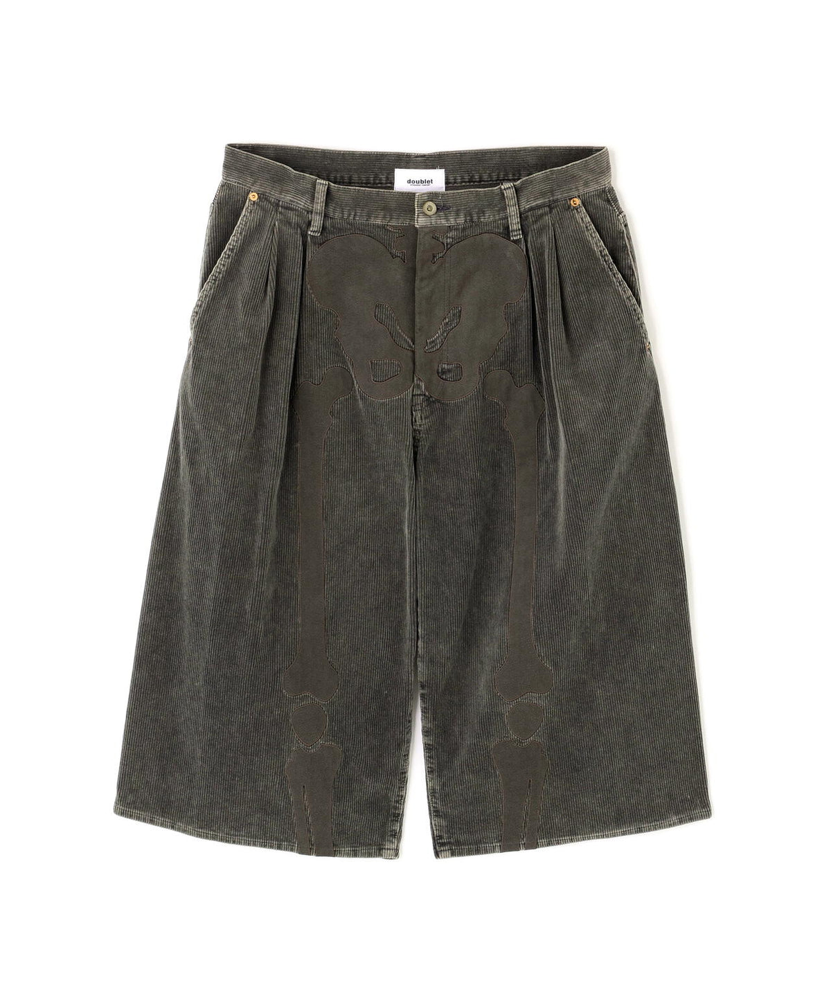 doublet/ダブレット/BONE APPLIQUE CORDUROY CROPPED PANTS