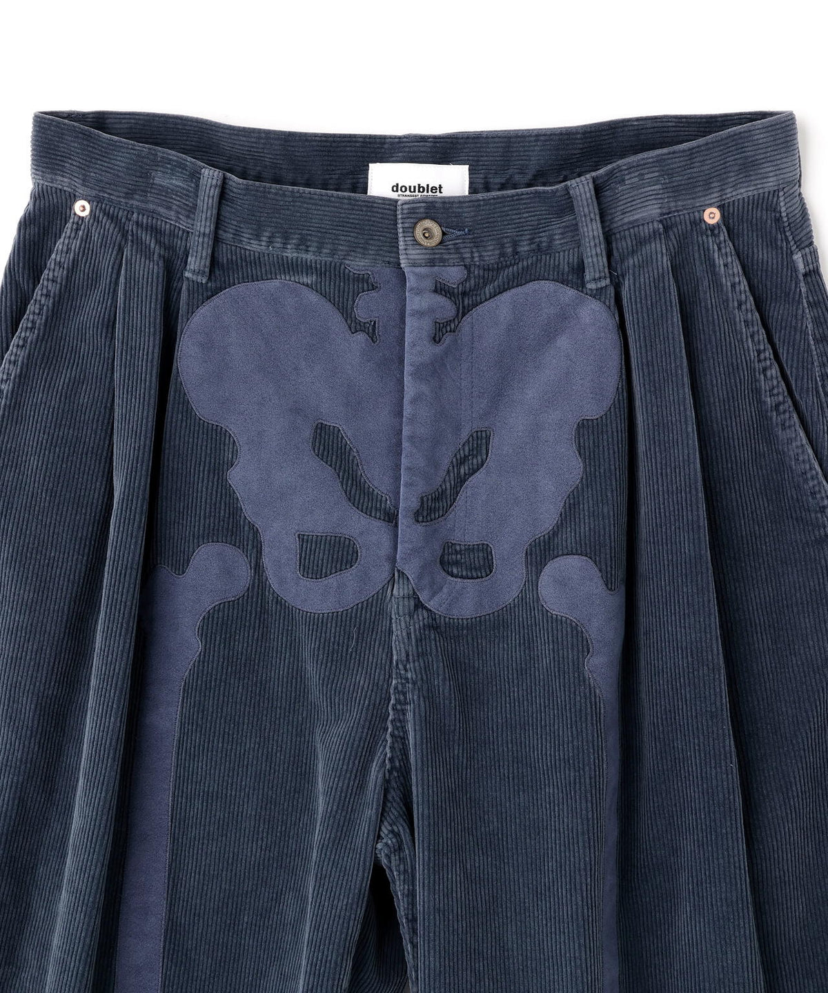 doublet/ダブレット/BONE APPLIQUE CORDUROY CROPPED PANTS